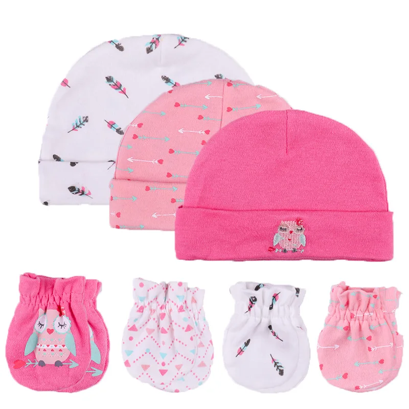 7pcs/lots 100%  cotton  baby cap set