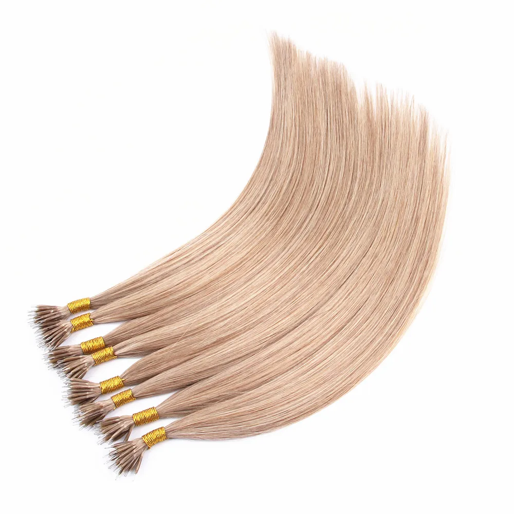 Balayage Blond Color Body Weave Hair Nano Ring Remy Hair Extensions