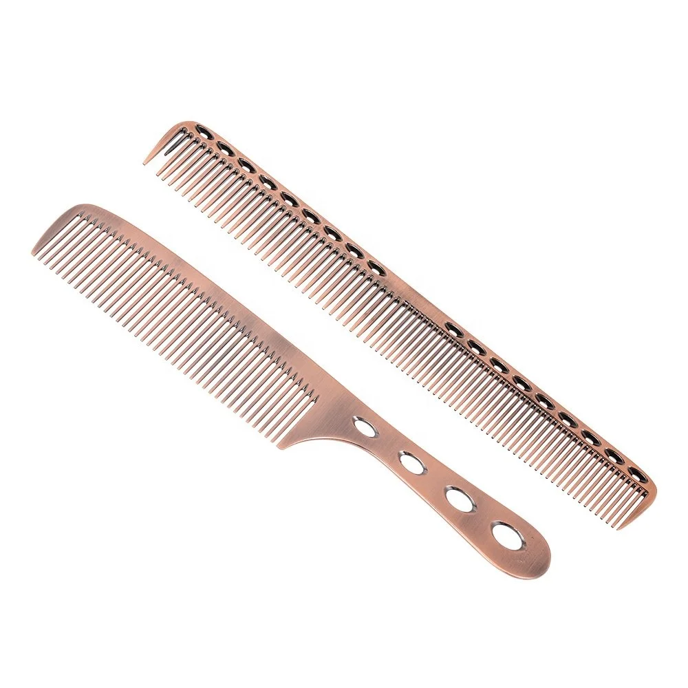 Wide Tooth Comb Logo Hot Straightening Comb Hair Comb with Handle Aluminum Hair Brush