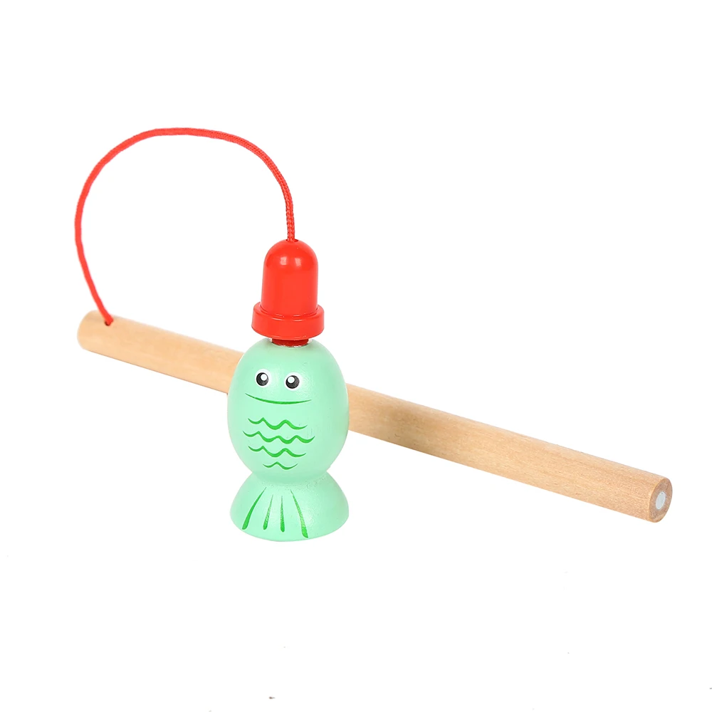 
Top fashion 2019 kids fish shape colorful magnetic fishing toy early educational wooden toys 