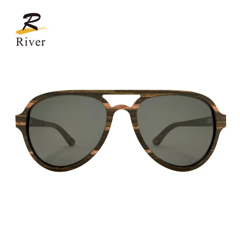 Custom Logo Unisex Retro Vintage Polarized Women Men Wooden Sun Glasses