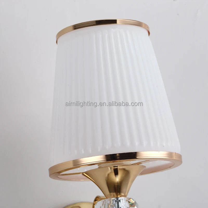 Gold finish glass shade decorative electric wall sconces and wall light with plug