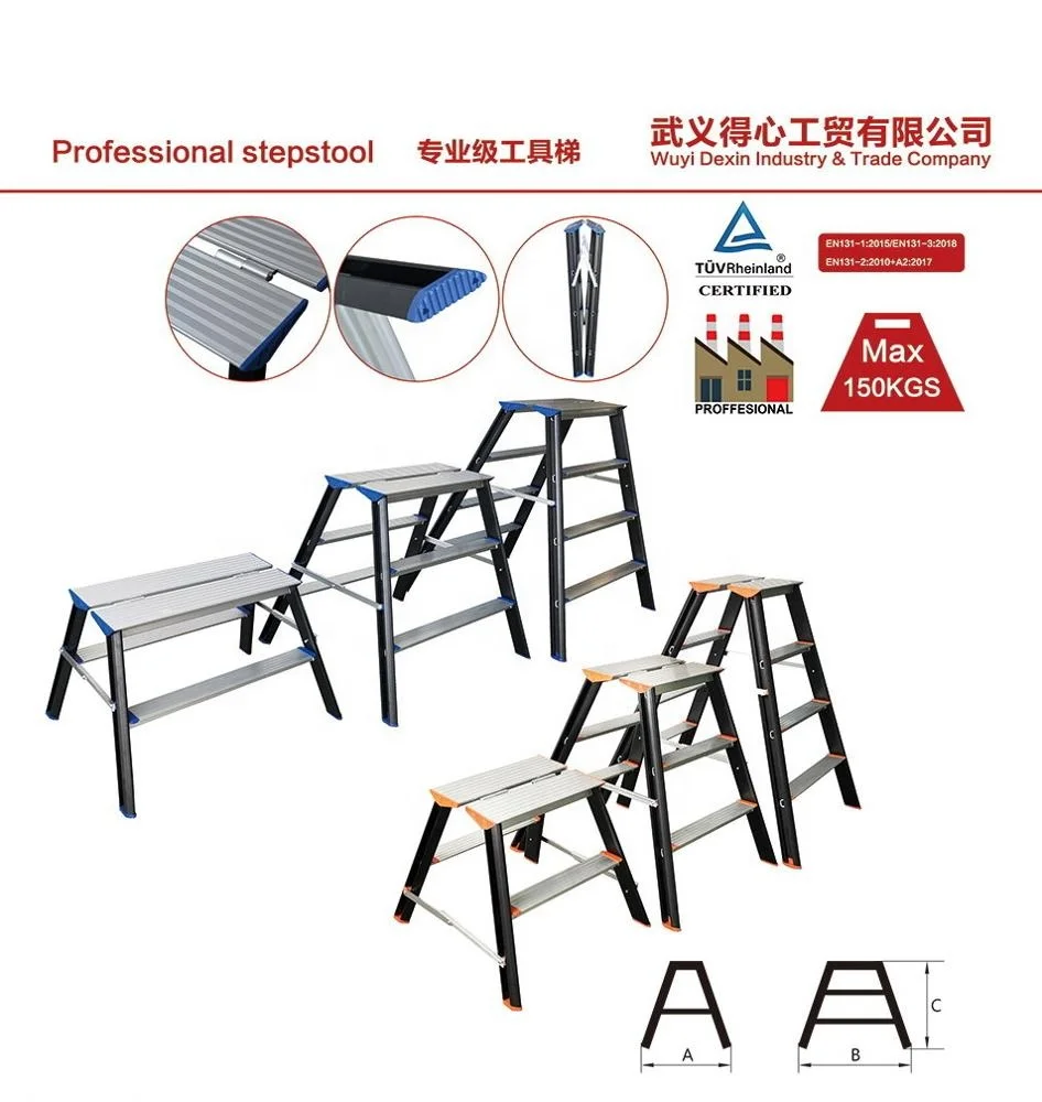 DX-P92 Folding Step Ladder with Anti-Slip Sturdy and Wide Pedal Ladder for Photography,Household and Painting