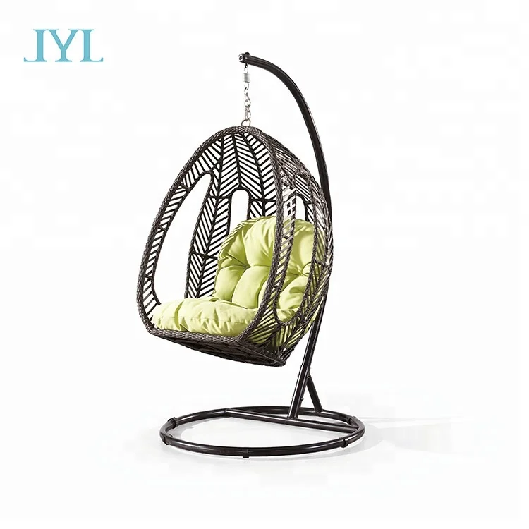 Металлический дешевый комнатный уличный ротанговый стул в форме яйца для сада