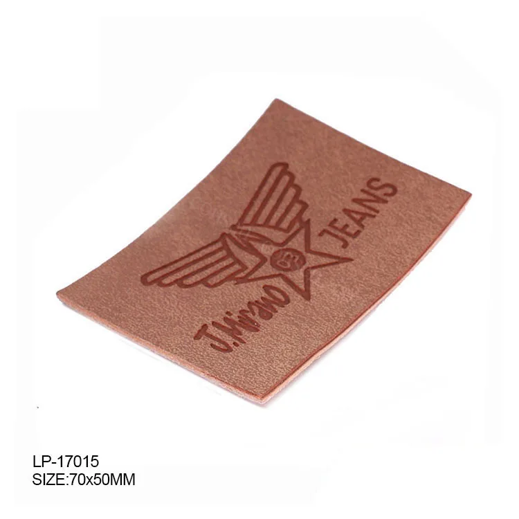 2019 High quality hot sale custom logo embossed leather patch labels for jeans /garment