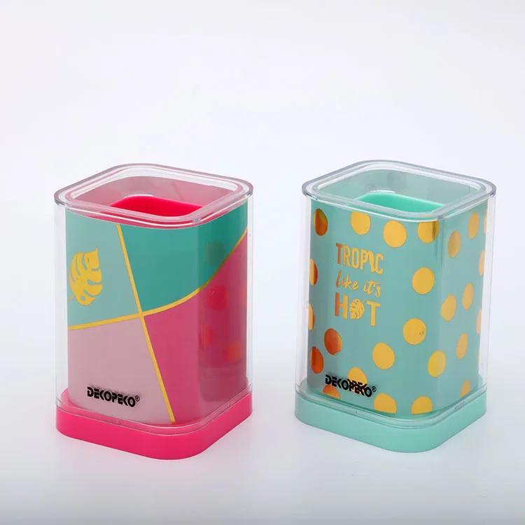 Office Eco friendly promotion desk organizer plastic pen holder