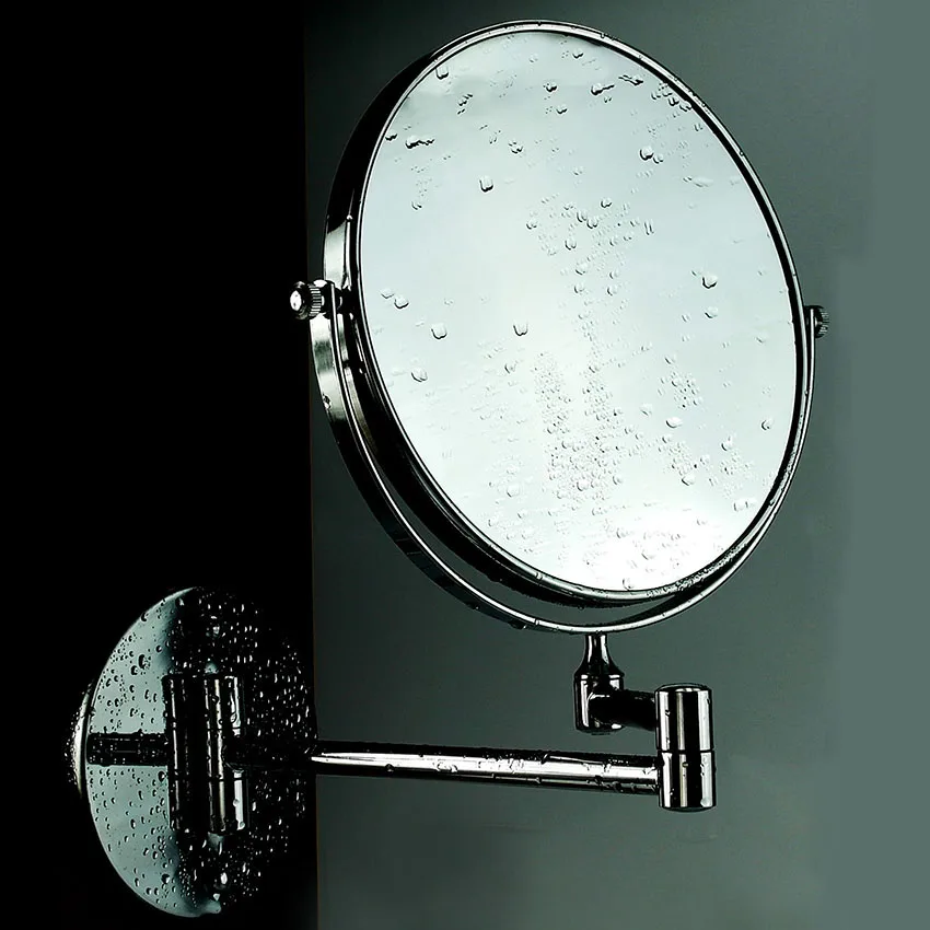 20cm Diameter Chrom Finish Magnifying Cosmetic Mirror Mounted On Wall