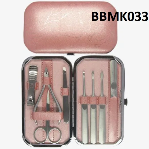 Black personalized travel hot sale 6pcs stainless steel pedicure manicure nail care tools set in leather case