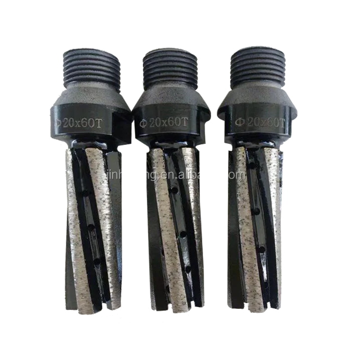 
Segmented diamond drill core bit with vacuum brazed teeth on side for granite or limestone 