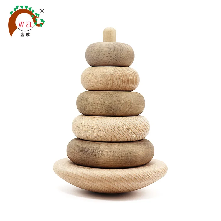
Natural Wooden Stacking Rings Organic Kids Stracker Toy 