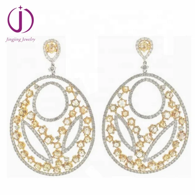 wholesale18k gold jewelry sterling silver 925 micro pave cz hollow out earring