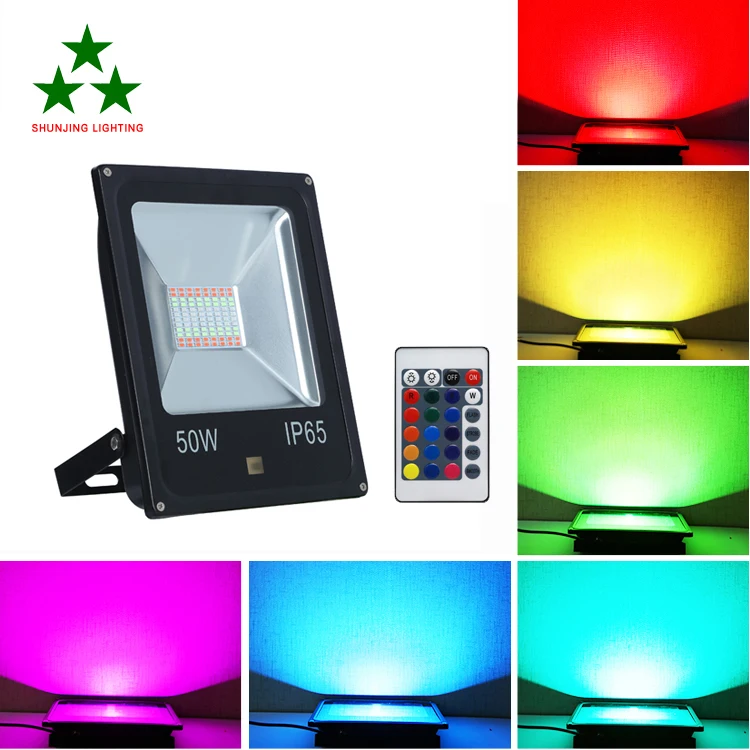 High efficiency ip65 waterproof outdoor RGB 10W 20W 30W 50W RGB led floodlight