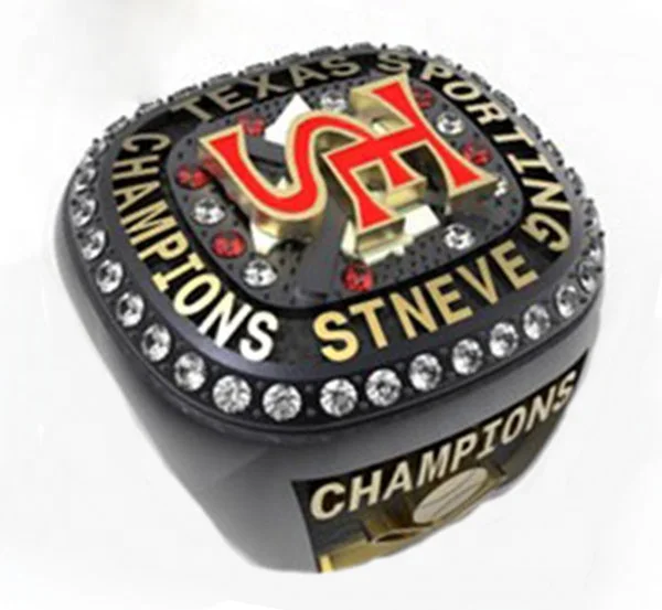 Hot sale black plated softball custom championship rings free 3D design