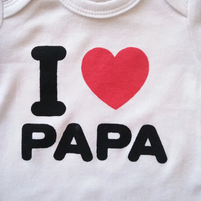 Baby bodysuits black onesies short sleeve i love papa mama baby 2 pcs set twins romper newborn clothing sets