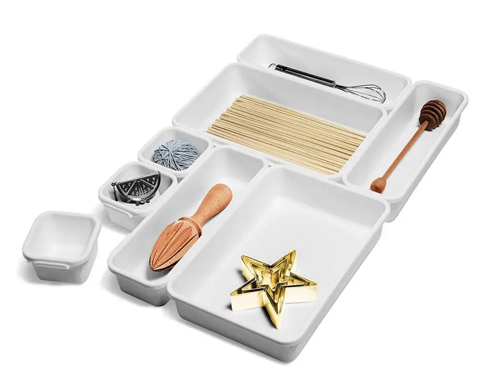 Хорошее качество, цена, кухонный пластиковый 8 упаковок, ящик-органайзер, разделительный набор