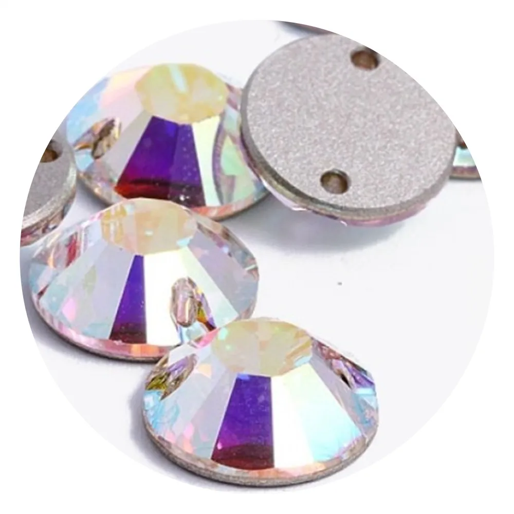 New arrival foil back stone glass crystal white flat back rhinestone sew on strass for sewing fabric