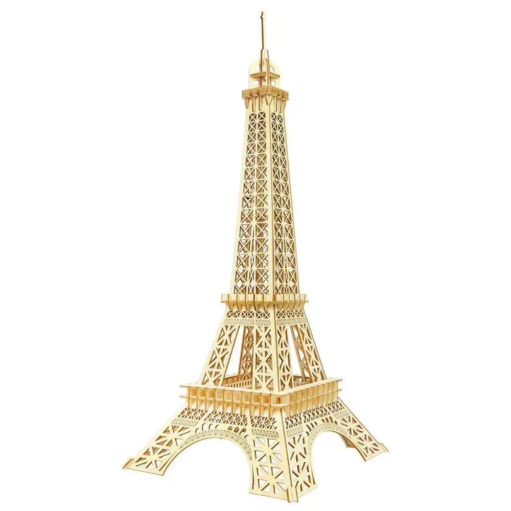 Mechanical 3-D Models, 3D Wooden Puzzles Eiffel Tower DIY Assembly Constructor Kit Toy for Teens Adults,