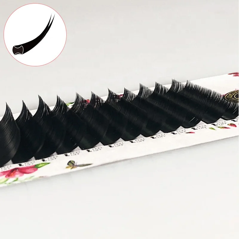 Choosing Length Premium J B C CC D curl Ellipse Flat Lashes Eyelash Extensions with Permanent Individual Eyelashes