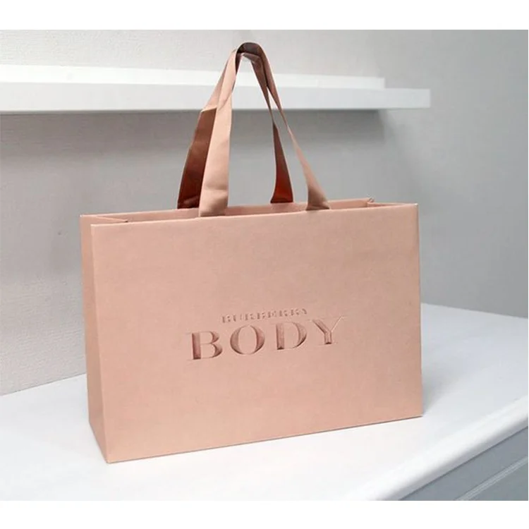 Manufacturer eco fancy custom logo printed pink cardboard luxury gift paper bag jewelry paper bag paper shopping bag with handle