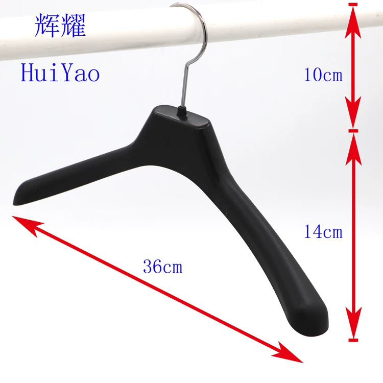 wholesale wide shoulder velvet flocked anti-slip jacket cloth hanger plastic suit hanger for winter coat clothes