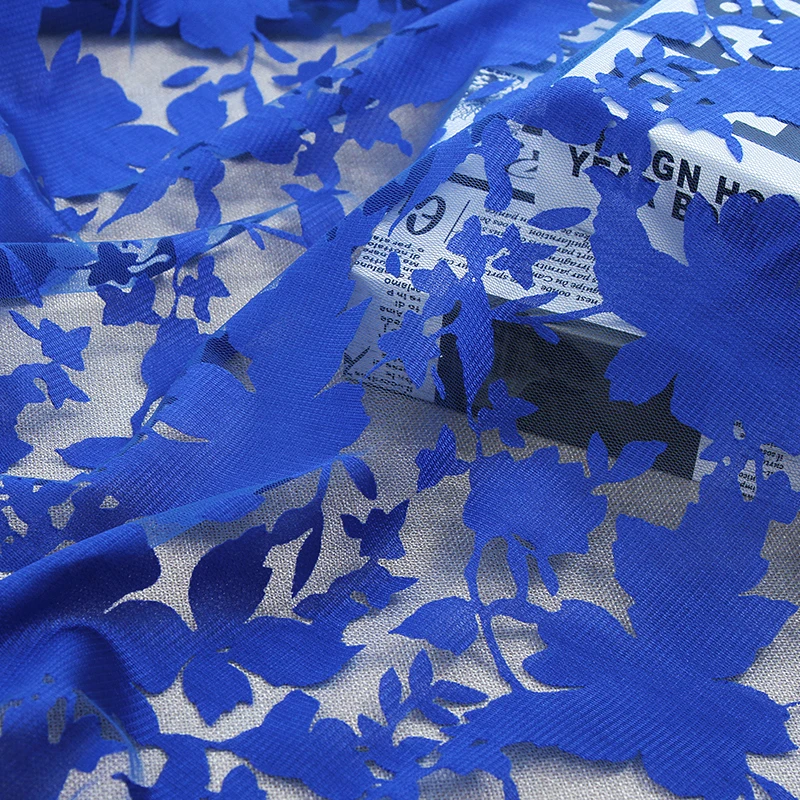 
Chinese manufacturers sell cheap African elegant blue burnt fabrics for dresses 