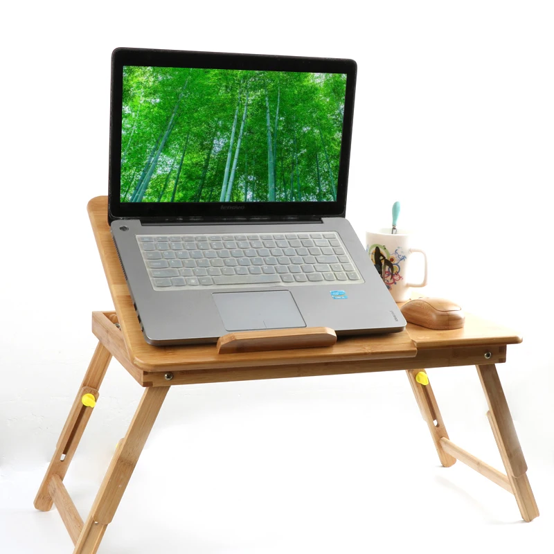 
Factory direct sale simple design multifunctional portable folding bamboo wooden laptop bed table  (60823023953)