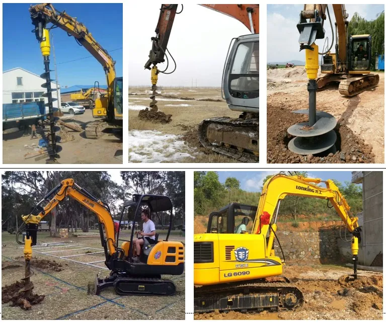 Digging  Holes  Screw Drill Hydraulic  Earth Auger  For Excavator