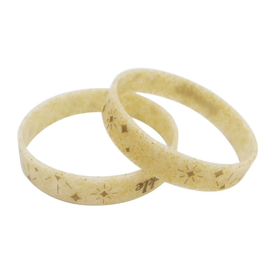 Изготовленный на заказ Блестящий силиконовый браслет светится в темноте ночью