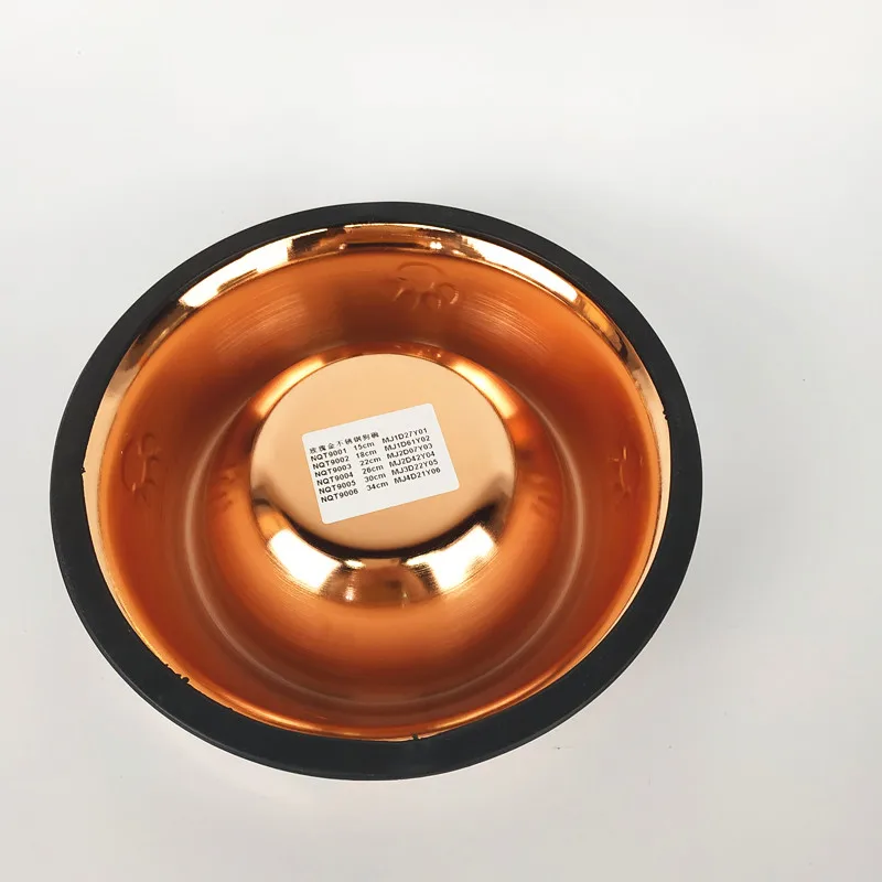 High Quality Gold Rose Copper Pet Bowls Hot Sale Unique Design Stainless Steel Copper Dog Bowl