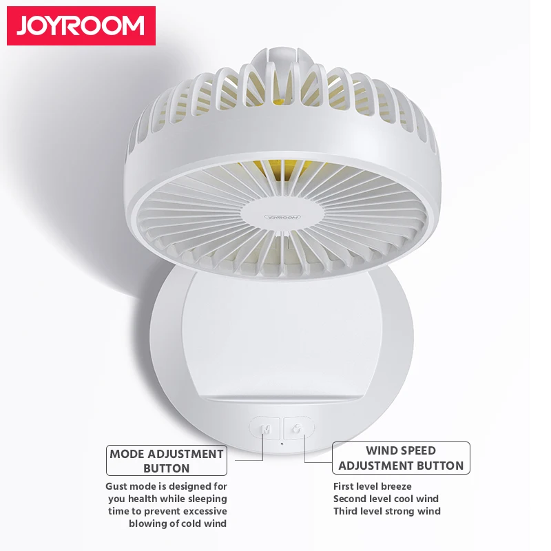 
Joyroom fan standing mini good quality small desk fan with mobile phone holder 2 in 1 mini usb fan 
