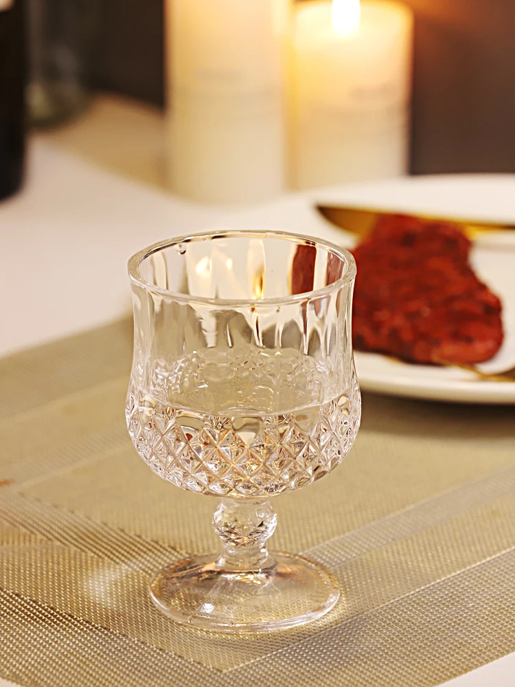 150ml crystal diamond goblet embossed champagne glass cup