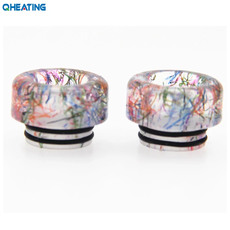 New Epoxy Resin Drip Tip 810 E Cigarettes Accessory Round Style Vape Mouthpiece for Rda Rta Atomizer Wide Bore Rainbow Color