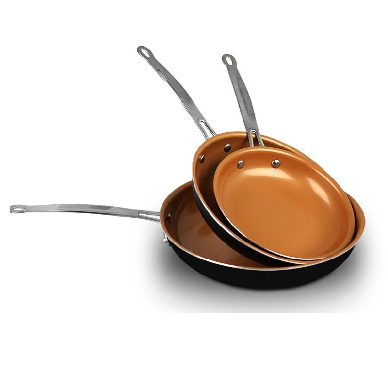 hot selling ceramic non-stick coated frying pans oval copper pan