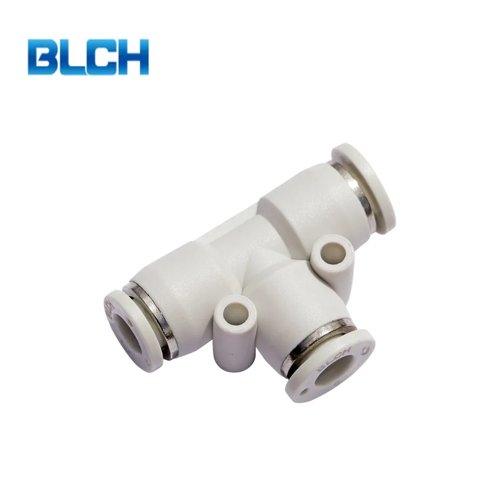 Dubai wholesale market white plastic PEG t junction elbow tee Reducer 3 way Pneumatic air connector factory