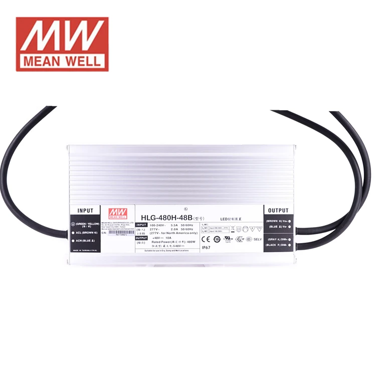 Светодиодный драйвер постоянного напряжения MEAN WELL HLG-480H-48AB 480W 48V AC/DC