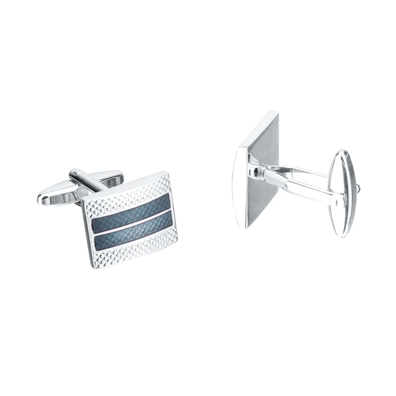 Simple Square Indigo Enamel Cufflinks for Mens