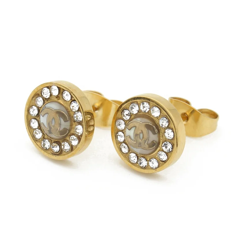 
Hot Selling Stainless Steel Zircon Studs Earrings Jewelry Wholesale Crystal Earrings 