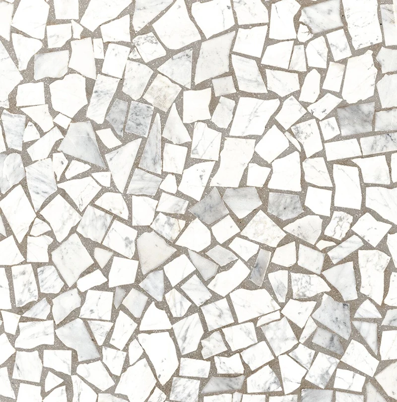 Breakstone White Gray Shape Rustic Half-Polished Porcelain Tiles