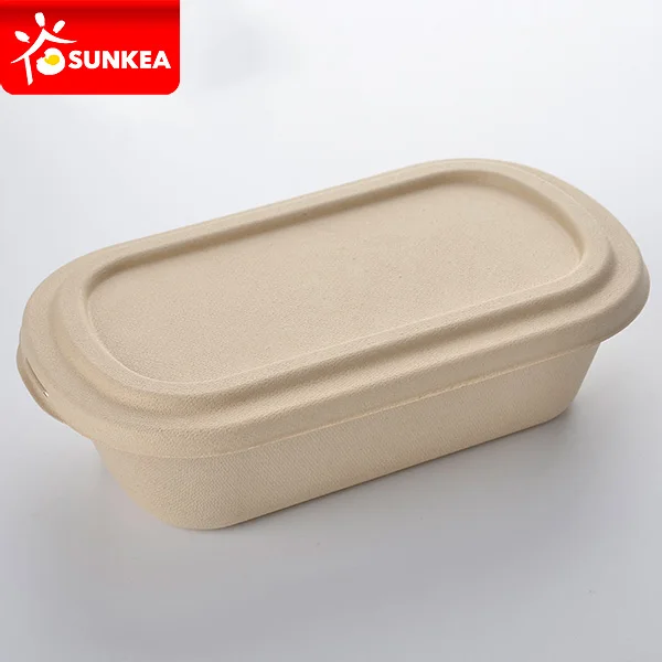100% biodegradable compostable bamboo fiber pulp food container