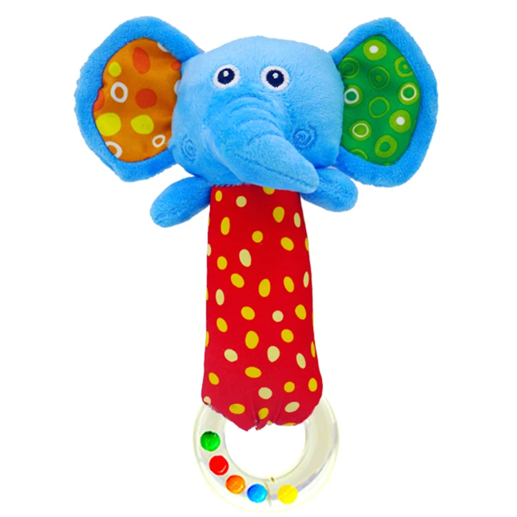 new born Baby rattle toys babyfans 2021 stuffed animal hand bell for kids educational infant toys
