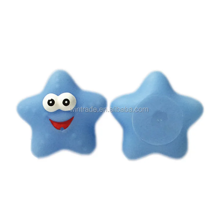 Blue/pink color bath animal rubber starfish squirt toy