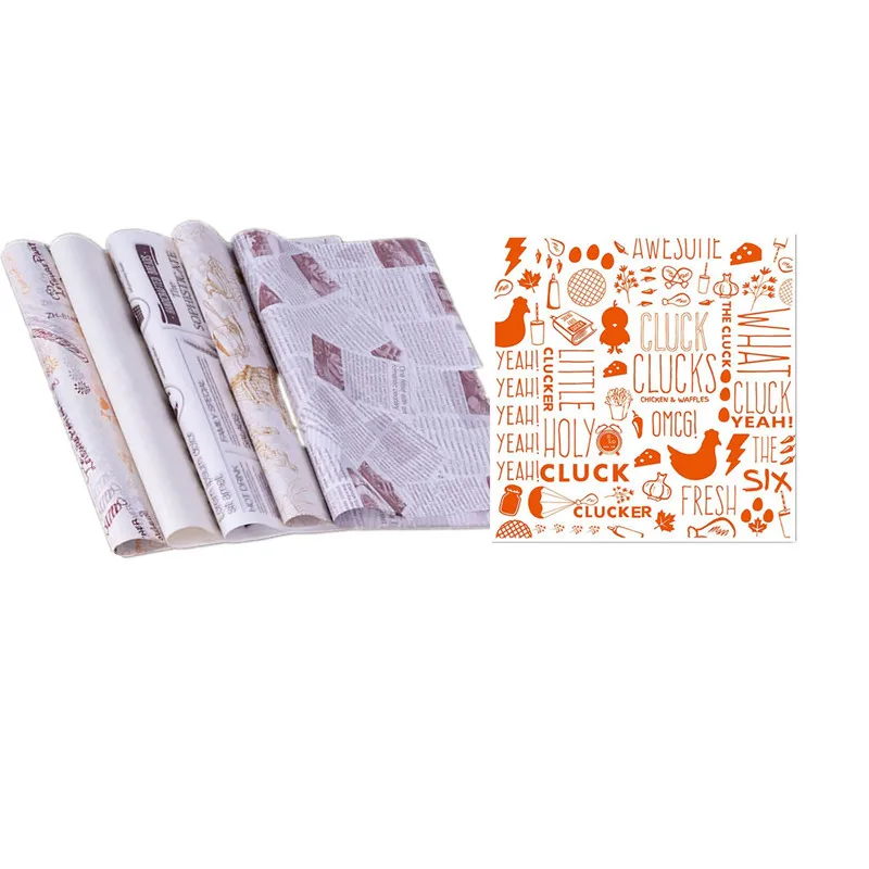 Brown kraft paper burger hamburger wrapper sandwich food packaging paper printed grease proof food wrapping paper