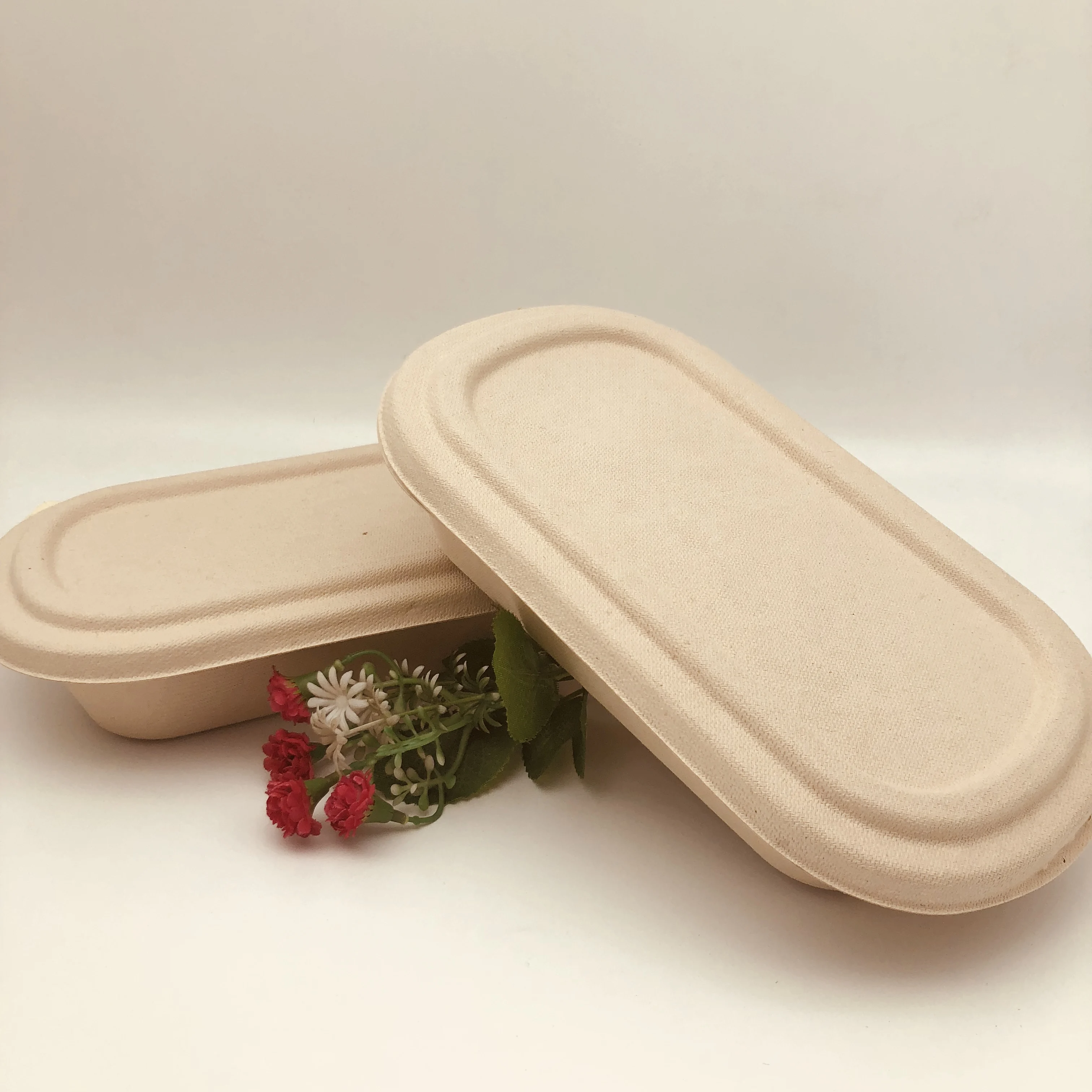 
Eco Friendly compostable 1000ml Disposable food box with nutual pulp cover Sugar cane fiber take-away box with lid 