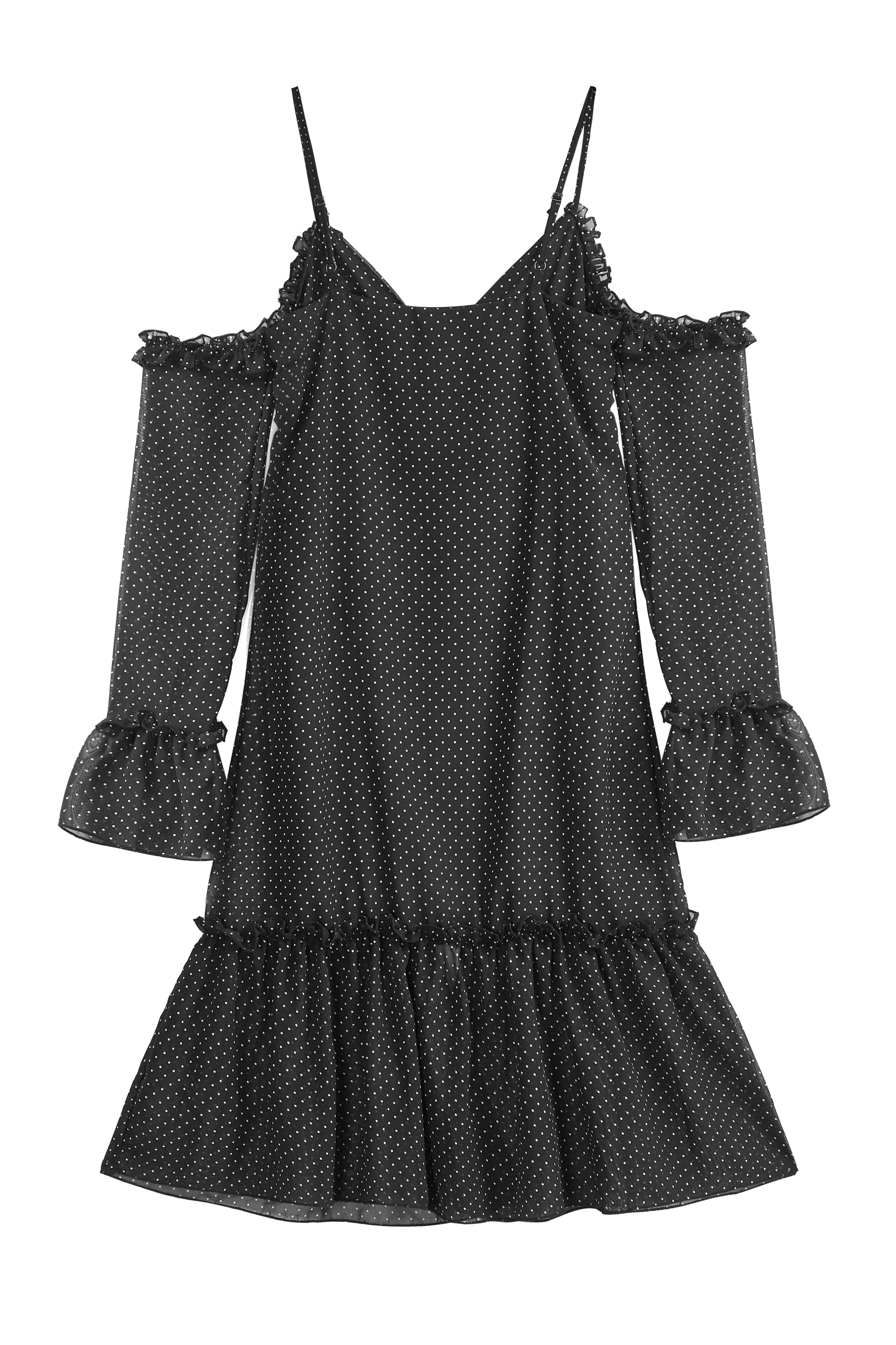 Lolita Style Women Clothing Chiffon Summer Dot Ankle-length Off Shoulder Polka Dot Dresses