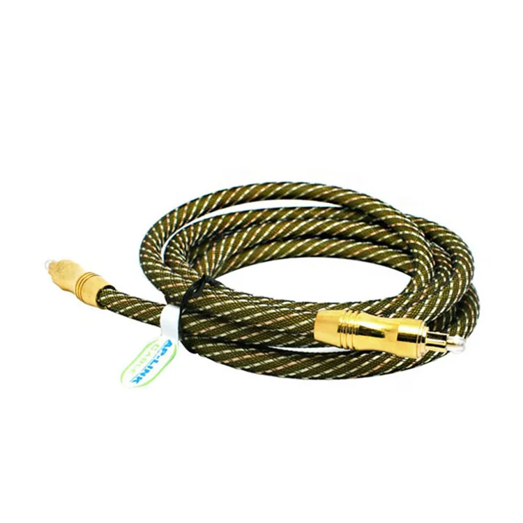 
Free Ship Braided Nylon Digital Audio Cable with Metal 3.5mm Jacket 2m for Xbox PS4 Soundbar 