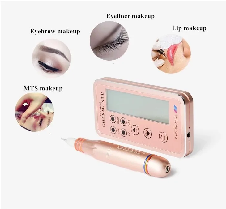 2020 NEW Permanent Digital Charmant Tattoo Makeup Tattoo Machine Pen for Golden Color permanent make up machine