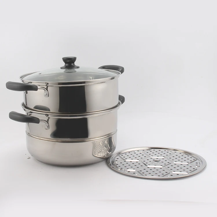 2 layer non stick steam pot corn dumpling cooking seafood food steamer soup pot kitchen cookware