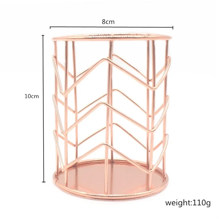 
High quality rose gold metal pen container 