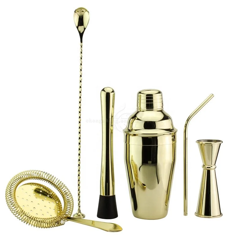 Bar Set Stainless Steel Bartender Mixology Kit with Cocktail Shaker, Strainer, Opener, Tongs, Stirrer, Cheese Knife and Stand