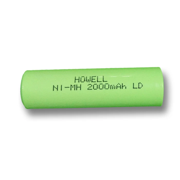 Lipo Battery Howell AA 2000mAh nimh 1.2V rechargeable NiMH battery for solar panel from China factory